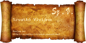Szvatkó Viviána névjegykártya